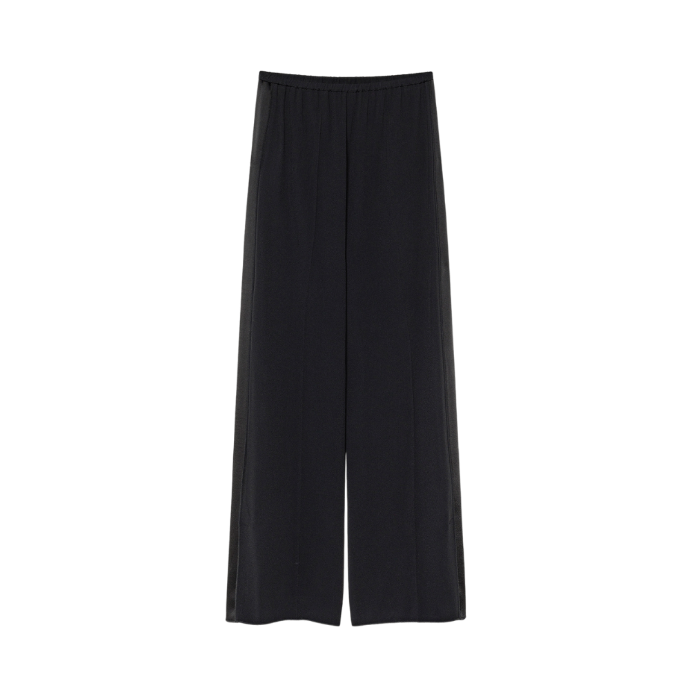 Forte Forte Satin Wide-Leg Palazzo Trousers in Black FORTE FORTE Designer fashion shop online and in store High End fashion boutique Sydney Australia Riada Concept