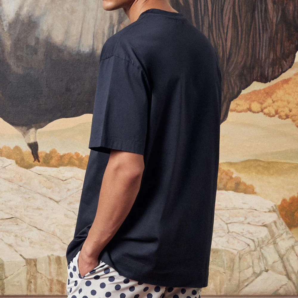 Nevis Makò Cotton Jersey T-Shirt in blu