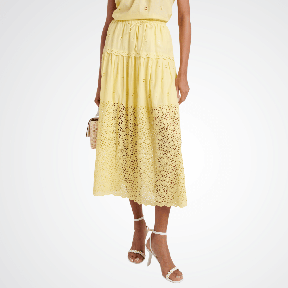 Ulla Johnson Lucia Midi Skirt in Yellow ULLA JOHNSON Designer fashion shop online and in store High End fashion boutique Sydney Australia Riada Concept