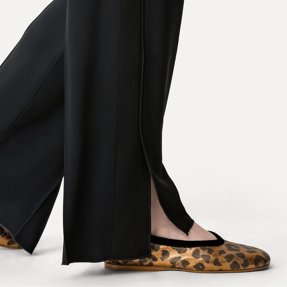 Forte Forte Satin Wide-Leg Palazzo Trousers in Black FORTE FORTE Designer fashion shop online and in store High End fashion boutique Sydney Australia Riada Concept