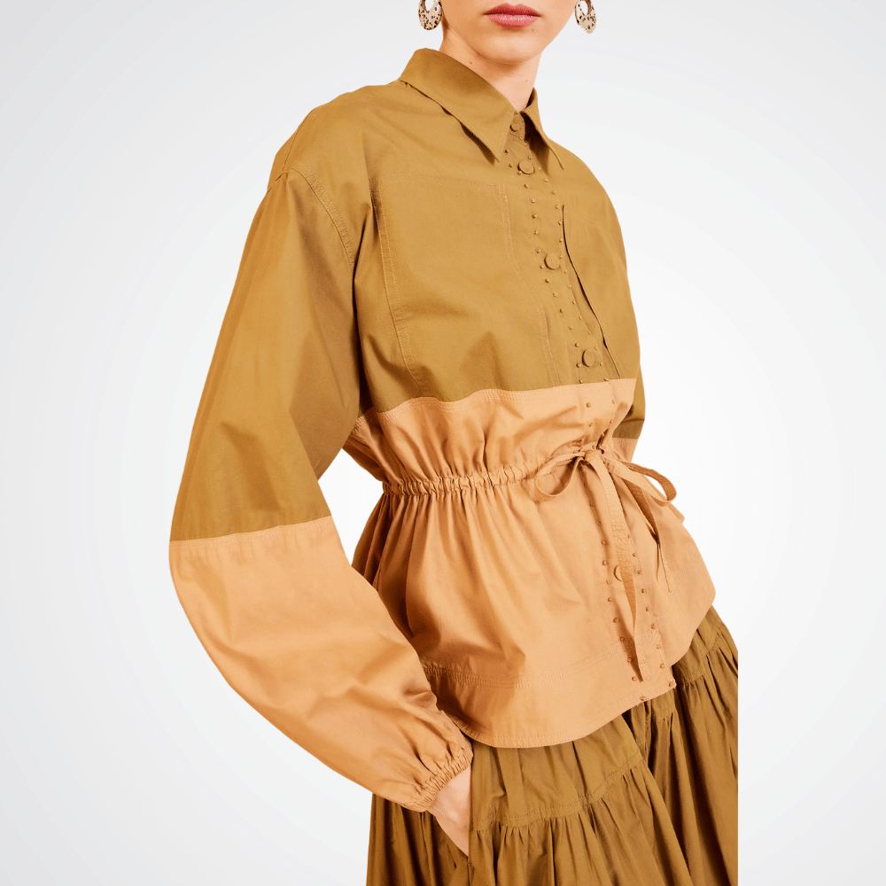 Ulla Johnson Arlo Jacket in Sahara Colourblock ULLA JOHNSON Designer fashion shop online and in store High End fashion boutique Sydney Australia Riada Concept