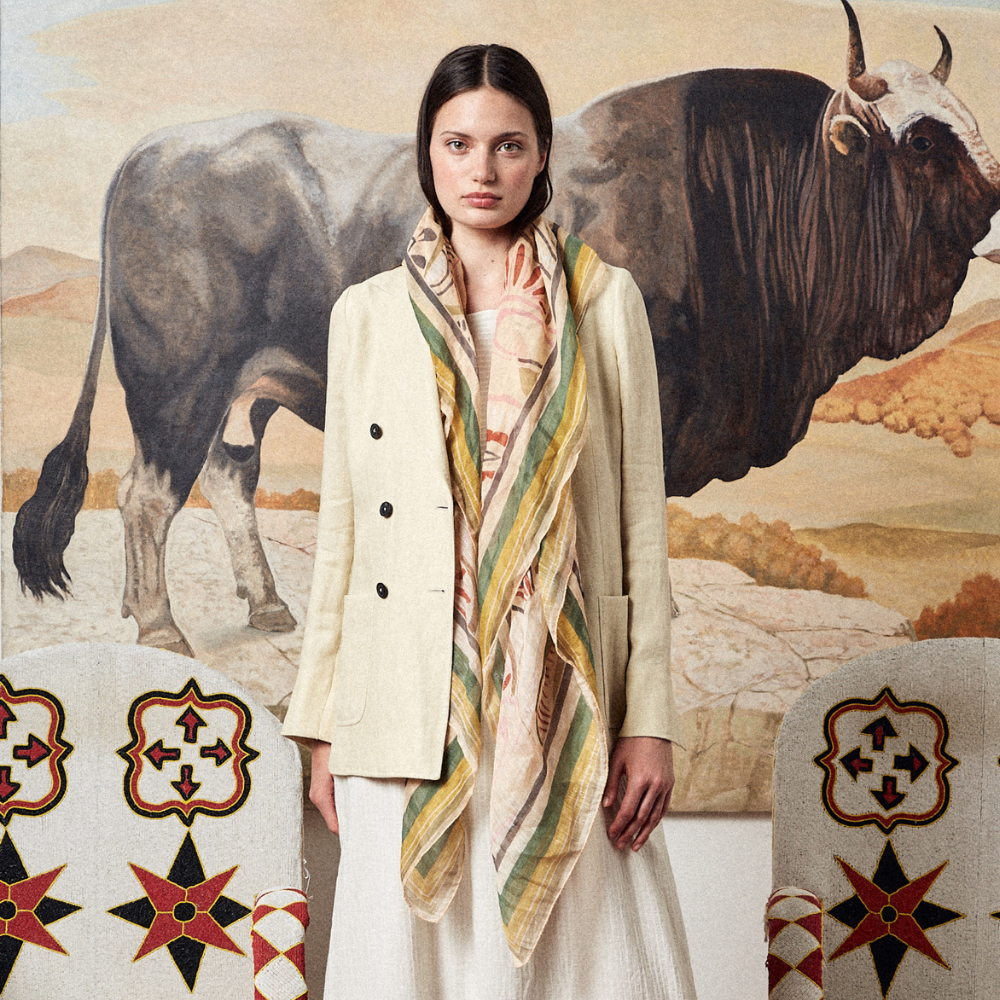 Massimo Alba Woman Charlotte Double-Breasted Linen Jacket in Beige MASSIMO ALBA WOMENS Designer fashion shop online and in store High End fashion boutique Sydney Australia Riada Concept