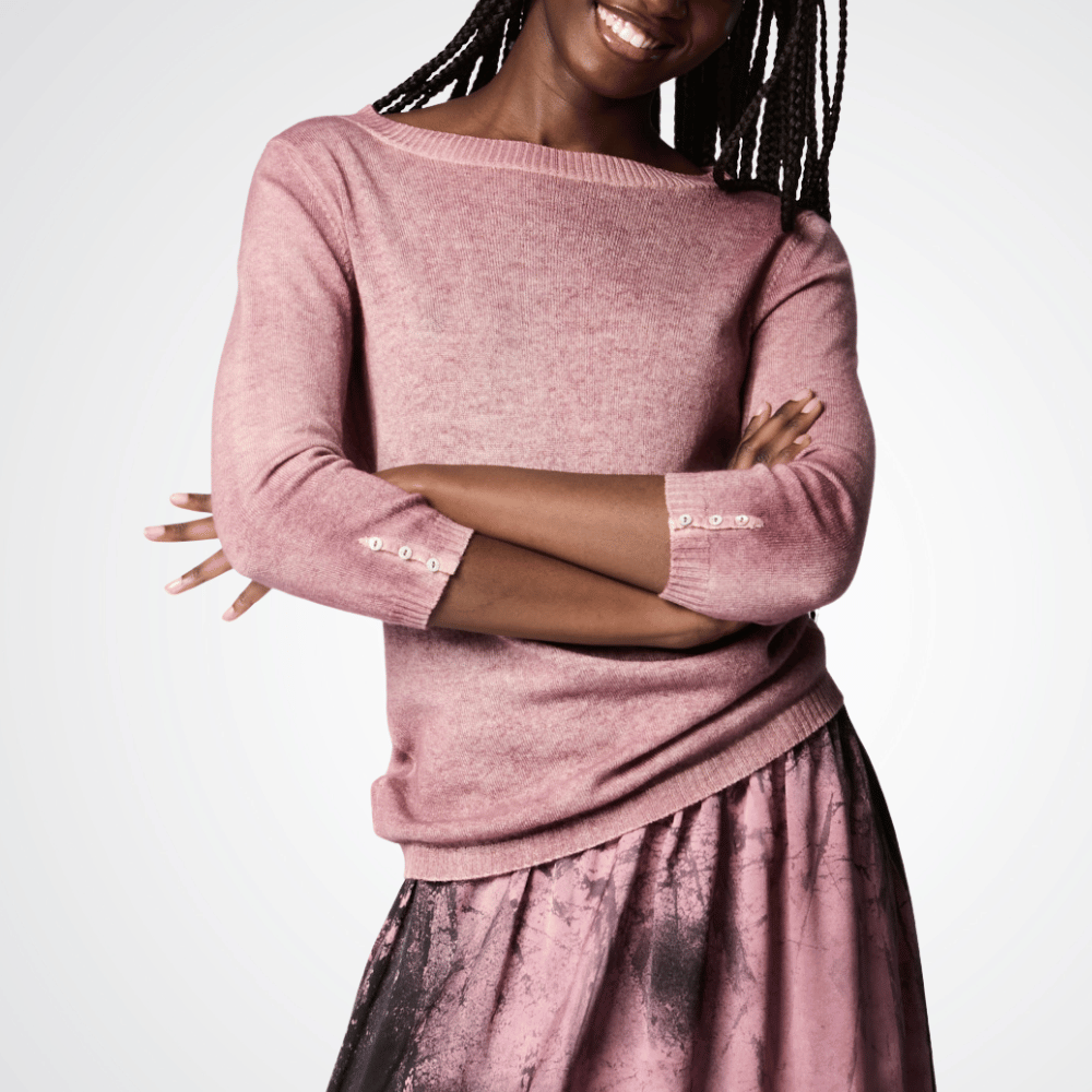 Avant Toi Boat Neck Long Sleeve Cashmere Pullover in Blossom Pink Avant Toi Luxury knitwear stockist Australia Riada Concept online Sydney Designer fashion shop online and in store High End fashion boutique Sydney Australia Riada Concept