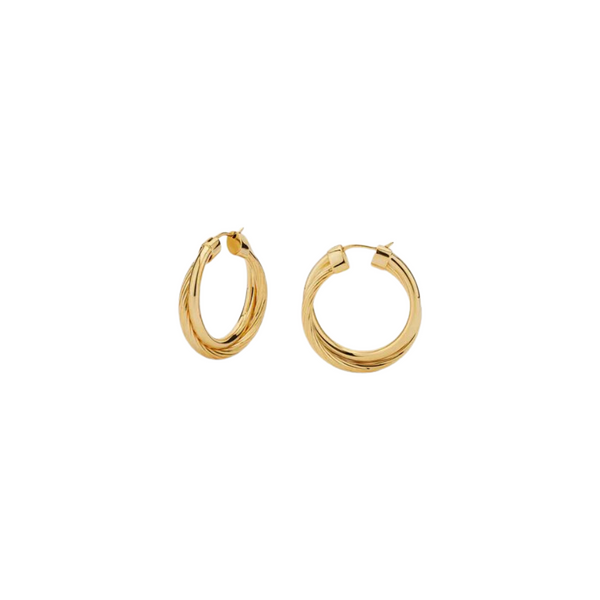 Alegra 3cm Gold Vermeil Hoop Earrings