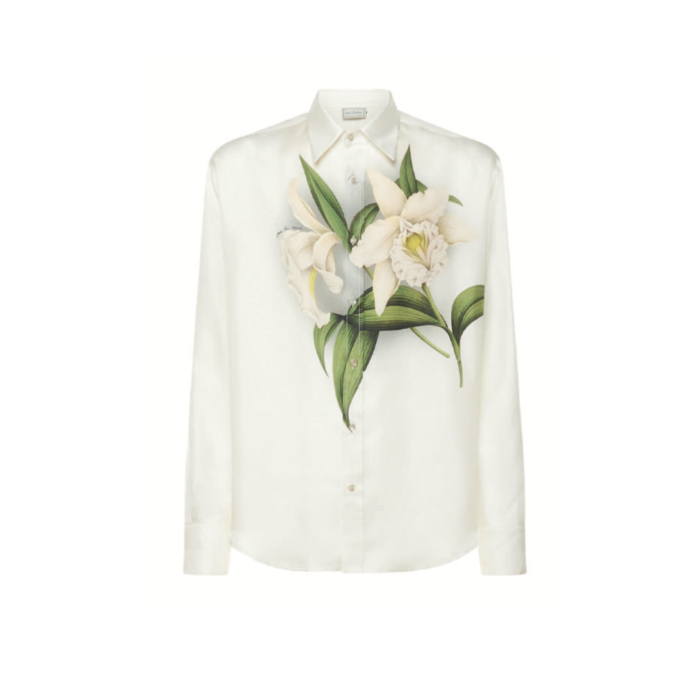 Aloe floral shirt in white