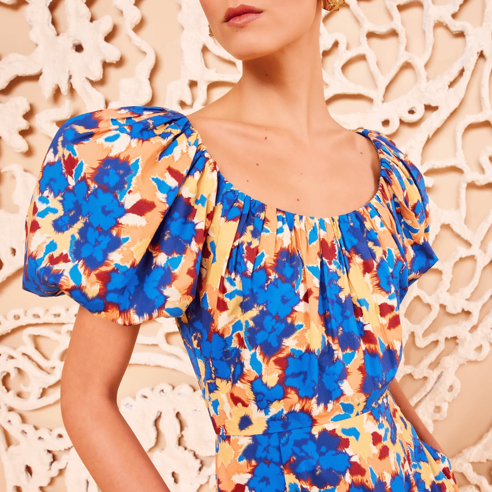 Ulla Johnson Imara A-Line Midi Dress in Wild Flower Print ULLA JOHNSON Designer fashion shop online and in store High End fashion boutique Sydney Australia Riada Concept