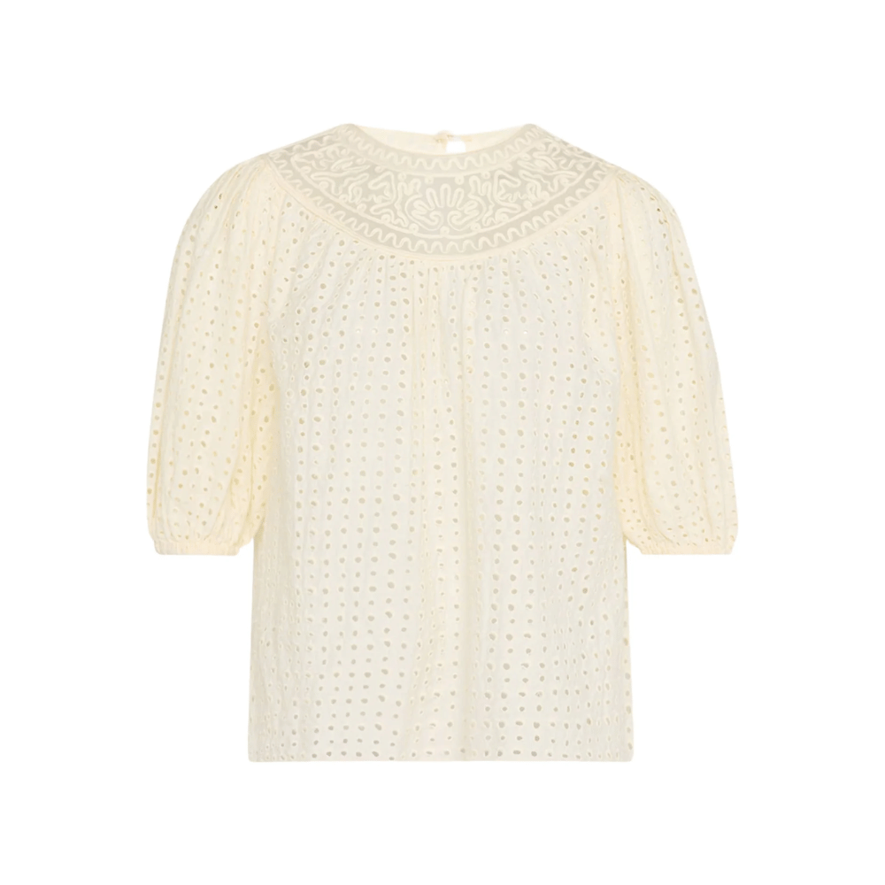 Ulla Johnson Amina Short Sleeve Top in Ivory ULLA JOHNSON Designer fashion shop online and in store High End fashion boutique Sydney Australia Riada Concept