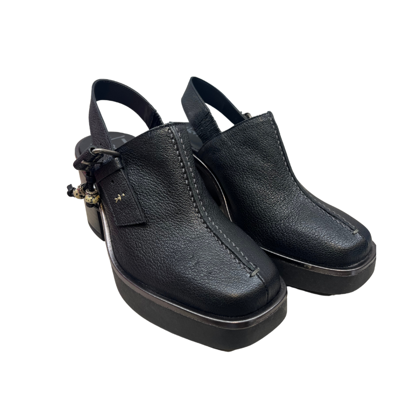 Henry Beguelin Martellato Platform Slingback Heels in Nero HENRY BEGUELIN Designer fashion handbags shop online and in store High End fashion boutique Sydney Australia Riada Concept