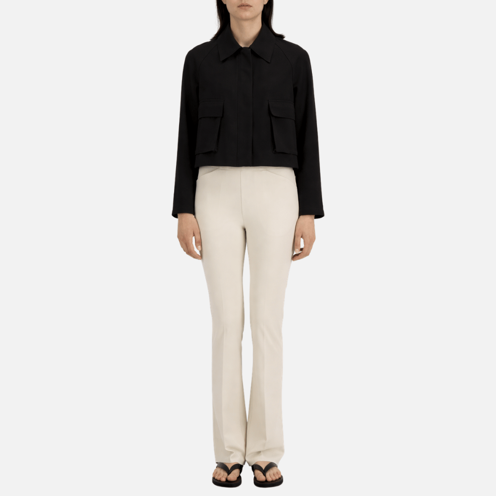 Harris Wharf London Cropped Scuba Raglan Jacket in Black – International designer fashion boutique Australia Riada Concept Woollahra