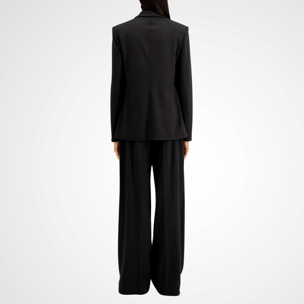 Harris Wharf London Tailored Hip Length Double-Breasted Padded-Shoulder Blazer in Black HARRIS WHARF LONDON Designer fashion shop online and in store High End fashion boutique Sydney Australia Riada Concept