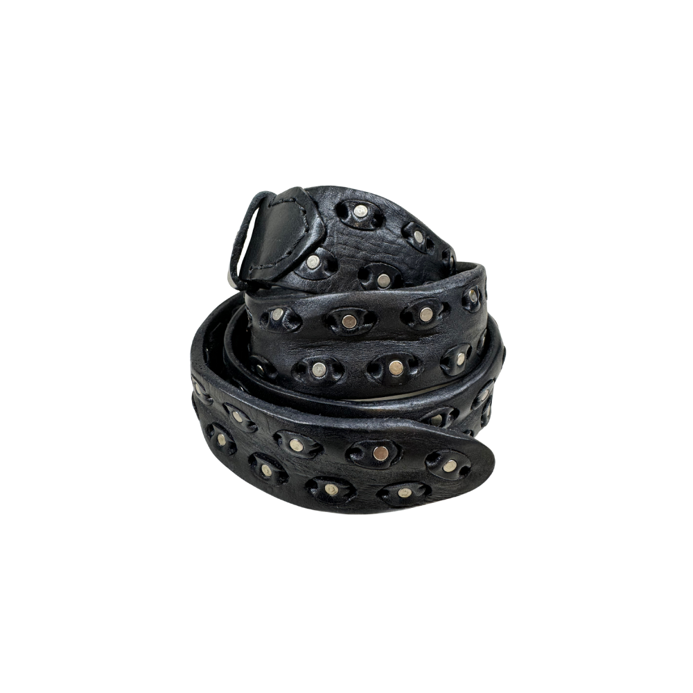 Belt Chiodi cuoio washed in nero 85 Cm