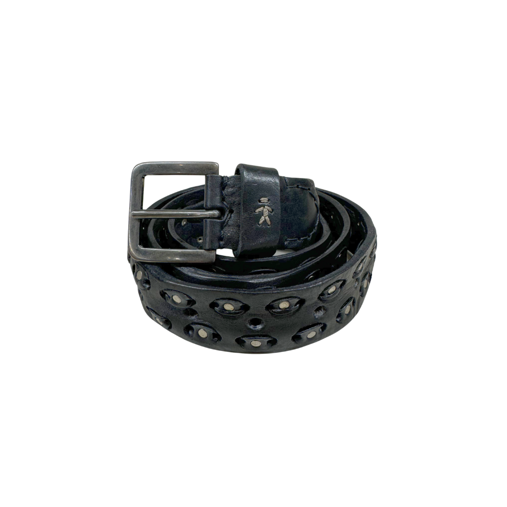 Belt Chiodi cuoio washed in nero 85 Cm