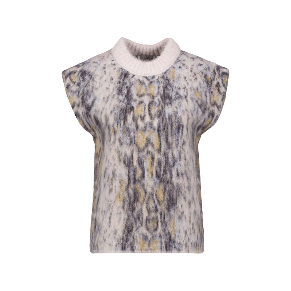 Forte Forte Plumes de Python Jacquard Alpaca Vest in Notte Blue FORTE FORTE Designer fashion shop online and in store High End fashion boutique Sydney Australia Riada Concept