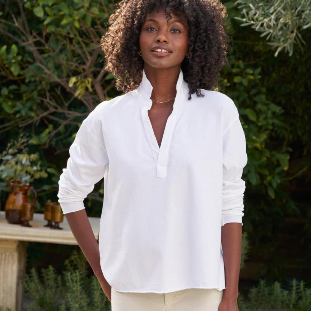 Patrick Popover Henley in White