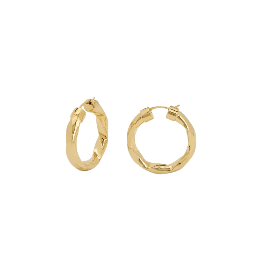 Cindy 3cm Gold Vermeil Hoop Earrings