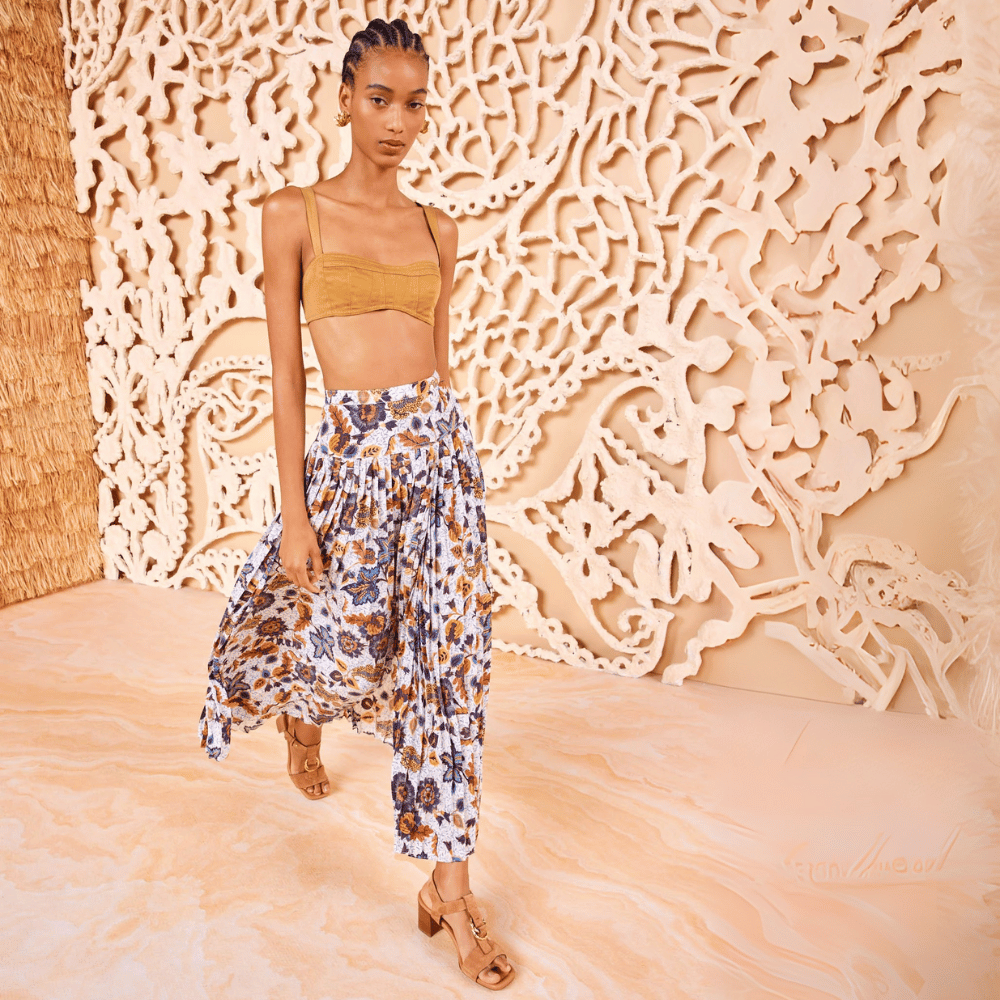 Ulla Johnson Alexi Silk Midi Skirt in Jasmine Floral Print ULLA JOHNSON Designer fashion shop online and in store High End fashion boutique Sydney Australia Riada Concept