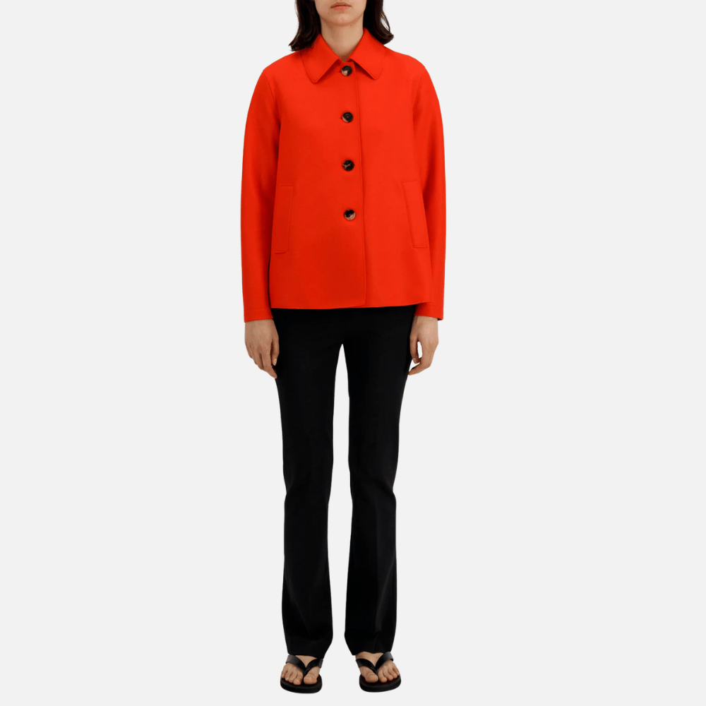 Harris Wharf London Pressed Wool A-Line Jacket in Bright Red – International designer fashion boutique Australia Riada Concept Woollahra