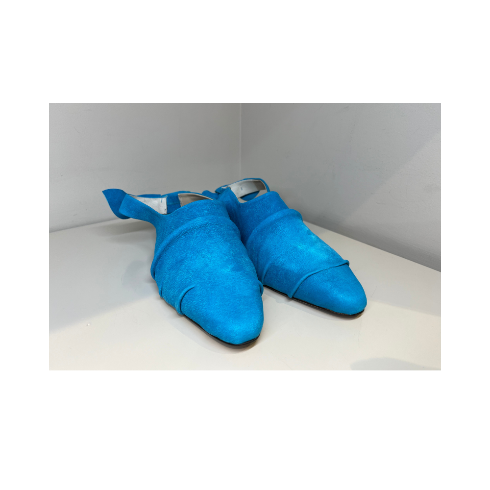 Old Iron Chanel Knot Shoe in Turchese