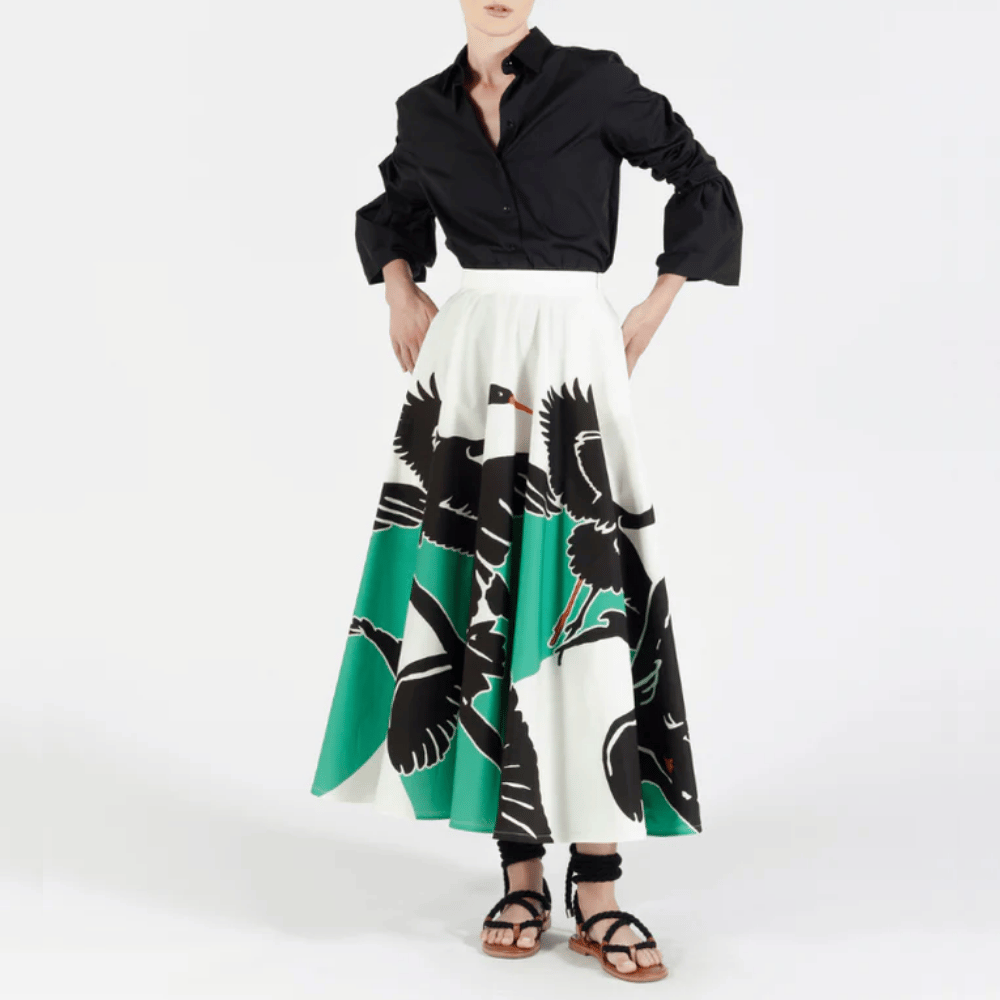 Sara Roka Tameka 85 Skirt in Black Heron – International designer fashion boutique Australia Riada Concept Woollahra