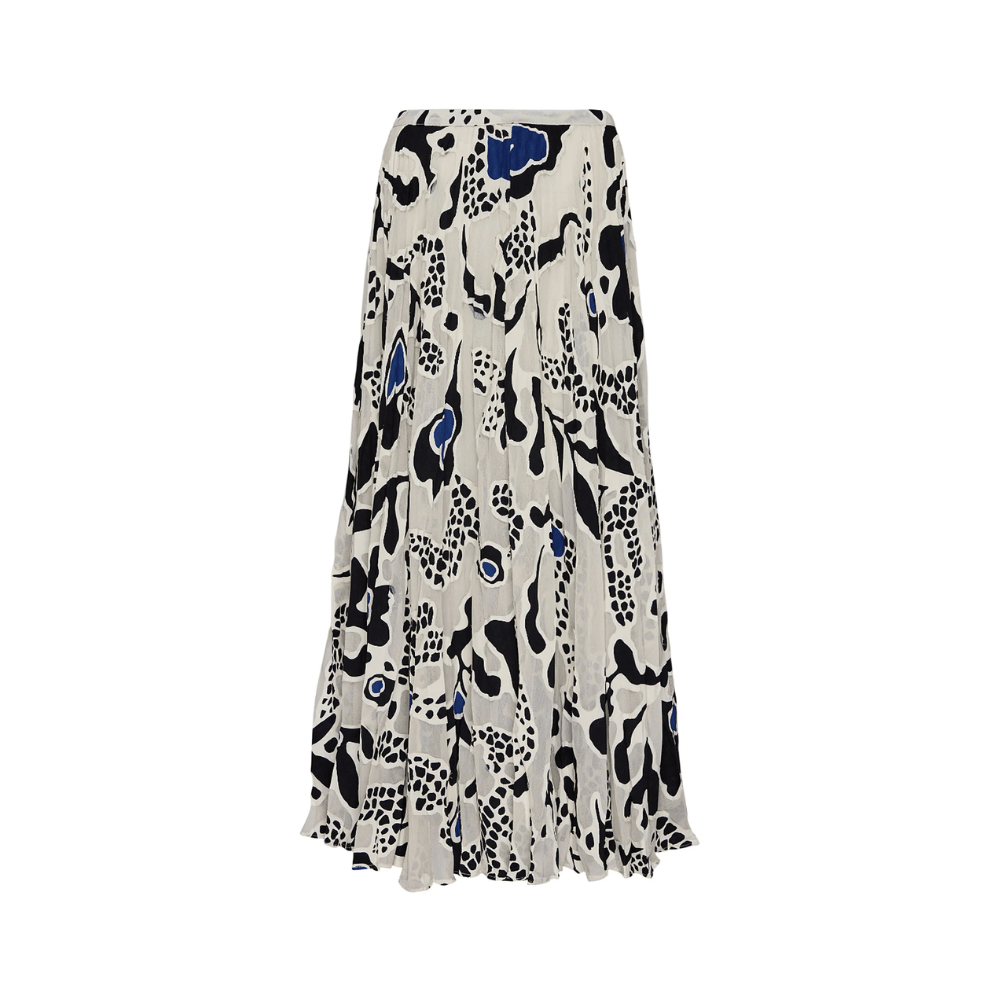 Faun Knife Pleat Midi Skirt in Porcelain ULLA JOHNSON Designer fashion shop online and in store High End fashion boutique Sydney Australia Riada Concept