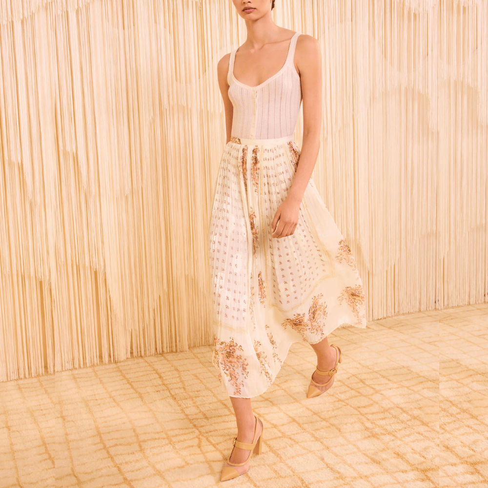 Ulla Johnson Brion Long Pleated Skirt in Alabaster ULLA JOHNSON Designer fashion shop online and in store High End fashion boutique Sydney Australia Riada Concept