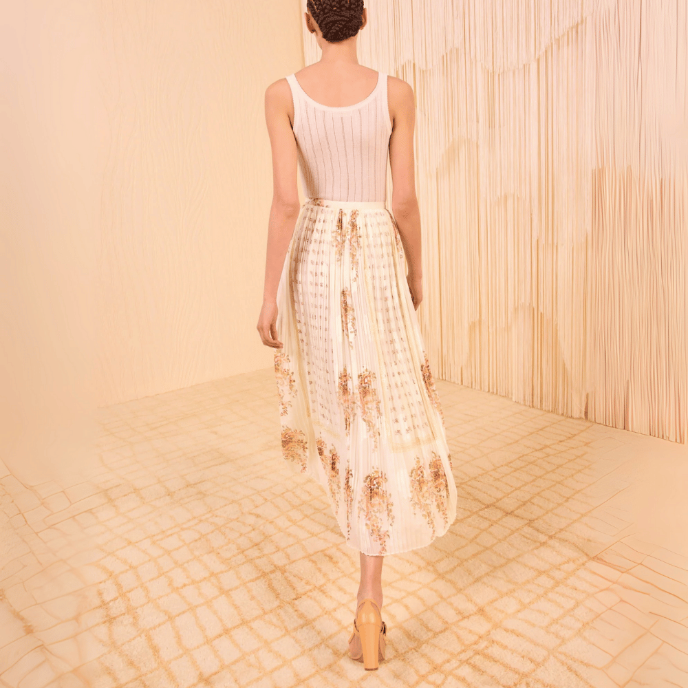 Ulla Johnson Brion Long Pleated Skirt in Alabaster ULLA JOHNSON Designer fashion shop online and in store High End fashion boutique Sydney Australia Riada Concept