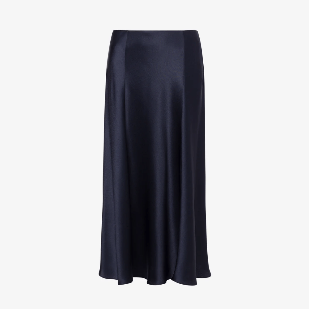 Alberta Ferretti High-Waisted Satin Longuette Skirt in Navy Alberta Ferretti Australia Stockist Australia Online Riada Concept Luxury Fashion Boutique