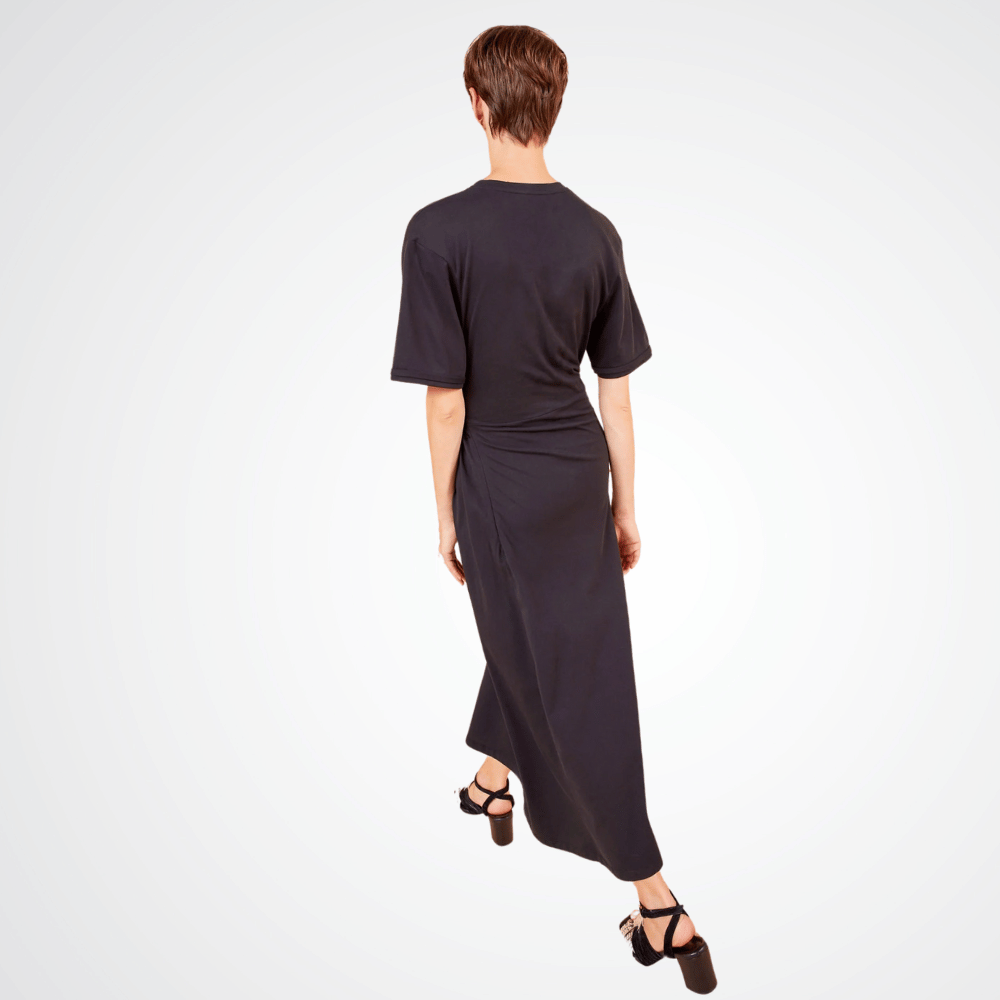 Ulla Johnson Lilia Short Sleeve Midi Dress in Black ULLA JOHNSON Designer fashion shop online and in store High End fashion boutique Sydney Australia Riada Concept