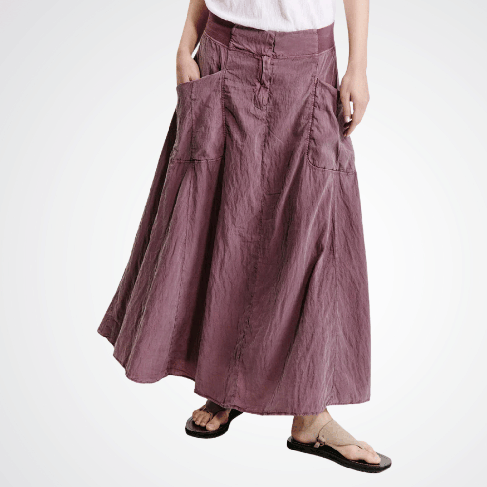 TRANSIT PAR SUCH Long Silk-Blend Flared Skirt in Mauve V314 Transit Par Such at Riada Concept Designer fashion shop online and in store High End fashion boutique Sydney Australia Riada Concept