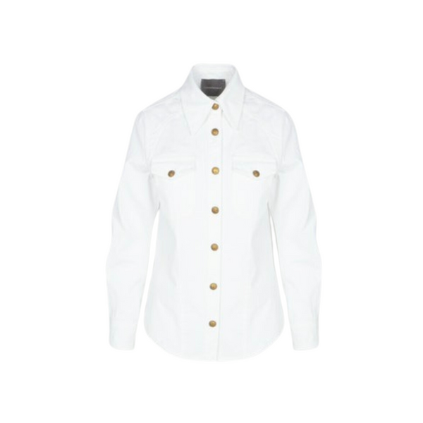 Denim caban/outer jacket in white