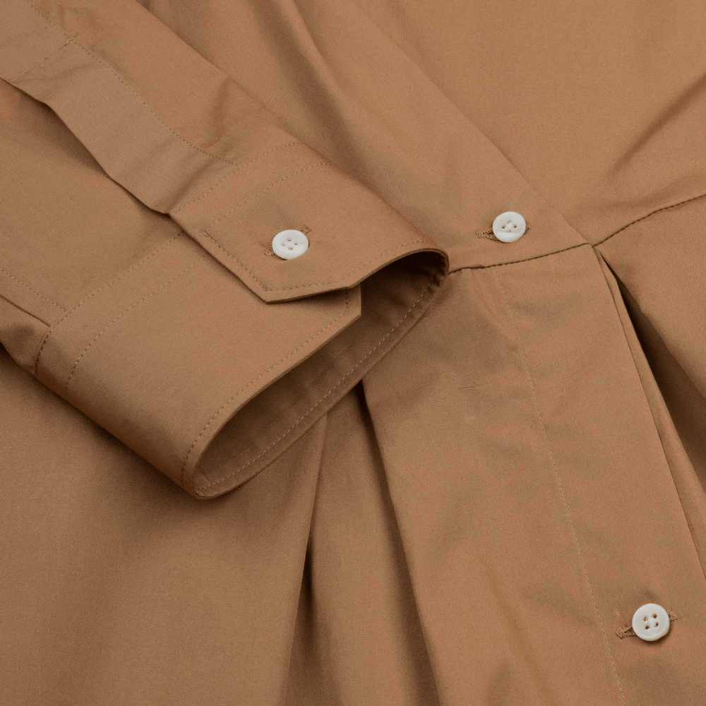 Sara Roka Elenat Dress in Caffe Latte and Red – International designer fashion boutique Australia Riada Concept Woollahra