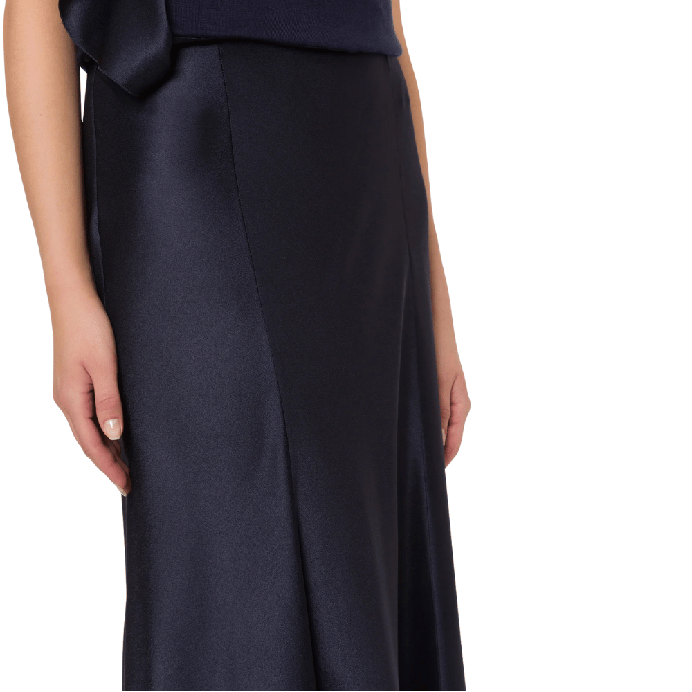 Alberta Ferretti High-Waisted Satin Longuette Skirt in Navy Alberta Ferretti Australia Stockist Australia Online Riada Concept Luxury Fashion Boutique