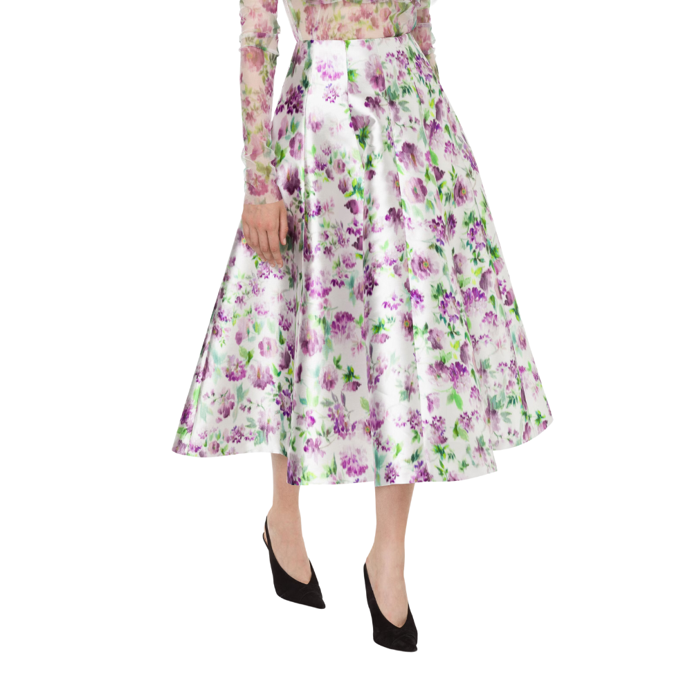 Skirt in fantasy print violet