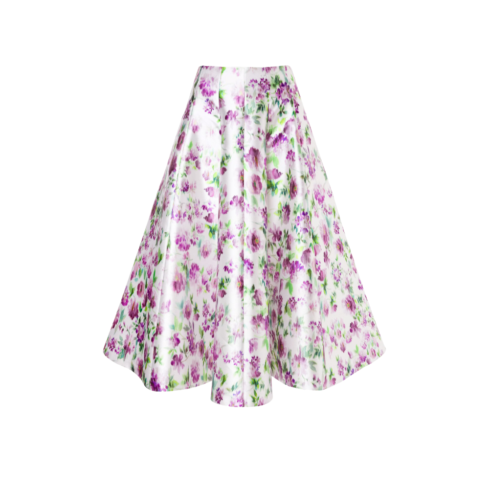 Skirt in fantasy print violet