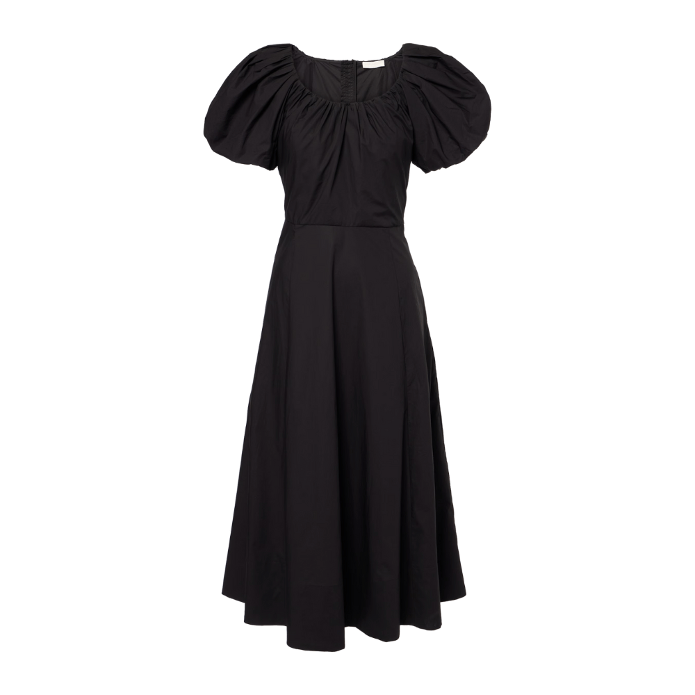 Ulla Johnson Imara Short Sleeve Midi Dress in Black ULLA JOHNSON Designer fashion shop online and in store High End fashion boutique Sydney Australia Riada Concept