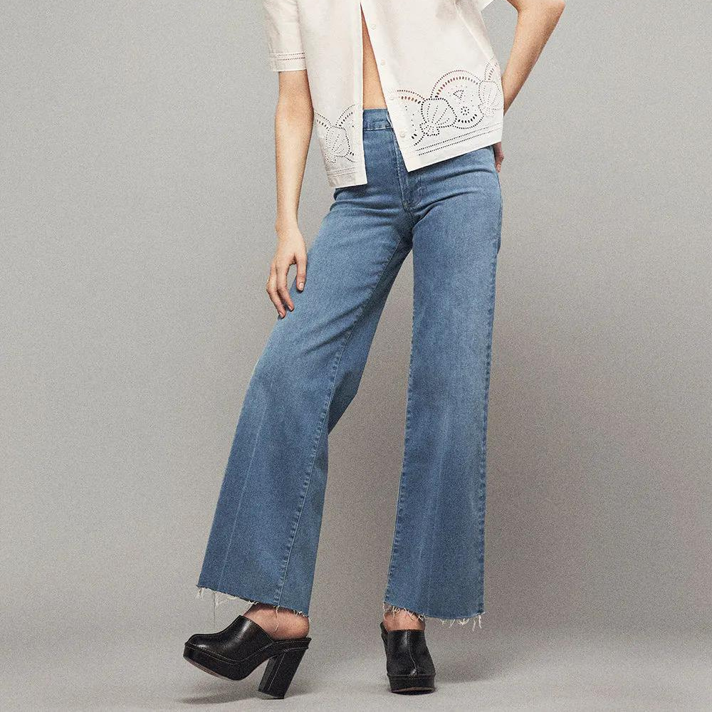 Le Slim Palazzo Raw Fray in Clearwater