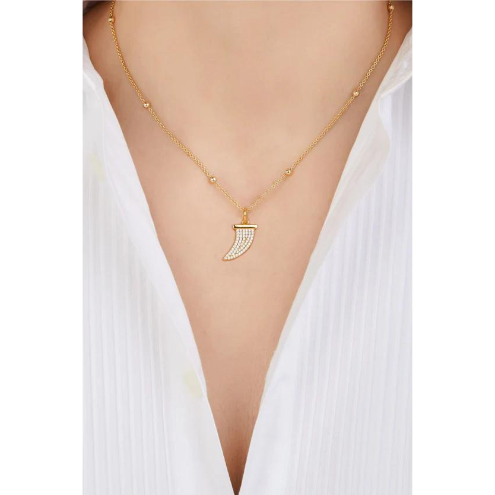 Flat Horn Pave Charm