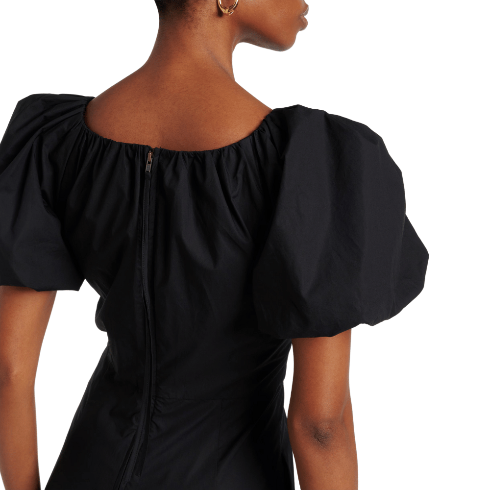 Ulla Johnson Imara Short Sleeve Midi Dress in Black ULLA JOHNSON Designer fashion shop online and in store High End fashion boutique Sydney Australia Riada Concept