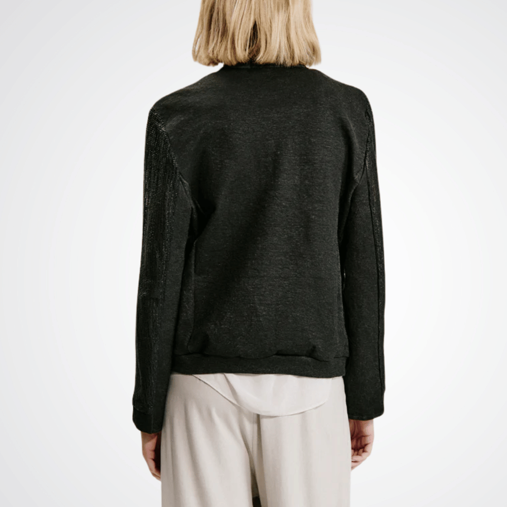 TRANSIT PAR SUCH Textured Openwork Leather Jacket in Black 3382 Transit Par Such at Riada Concept Designer fashion shop online and in store High End fashion boutique Sydney Australia Riada Concept