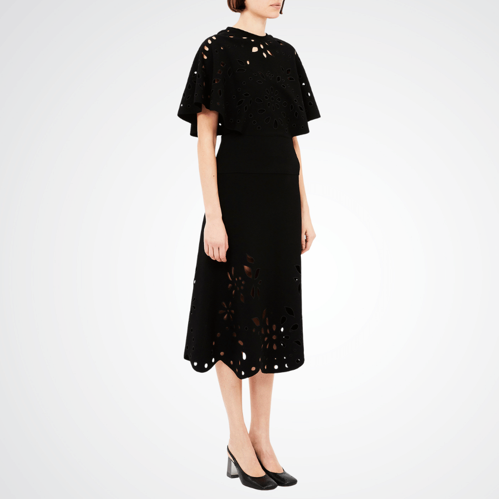 Ulla Johnson High-Waist A-Line Grace Knit Midi Skirt in Black ULLA JOHNSON Designer fashion shop online and in store High End fashion boutique Sydney Australia Riada Concept