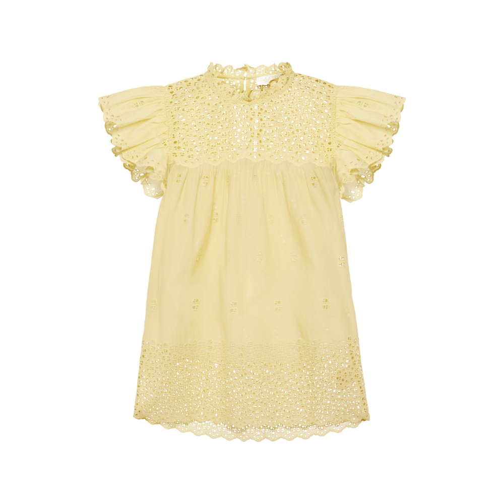 Ulla Johnson Kassi Short Sleeve Top in Chantilly Yellow ULLA JOHNSON Designer fashion shop online and in store High End fashion boutique Sydney Australia Riada Concept