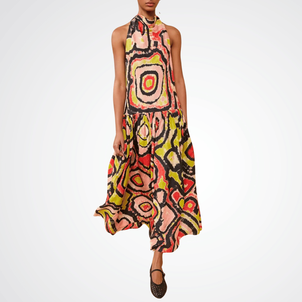 Ulla Johnson Assa Midi Length Silk Dress in Mirage ULLA JOHNSON Designer fashion shop online and in store High End fashion boutique Sydney Australia Riada Concept