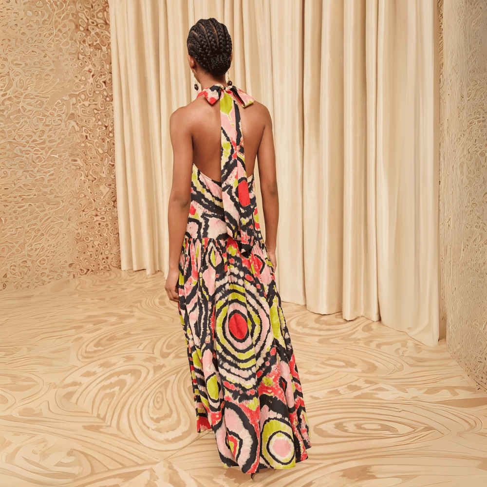 Ulla Johnson Assa Midi Length Silk Dress in Mirage ULLA JOHNSON Designer fashion shop online and in store High End fashion boutique Sydney Australia Riada Concept