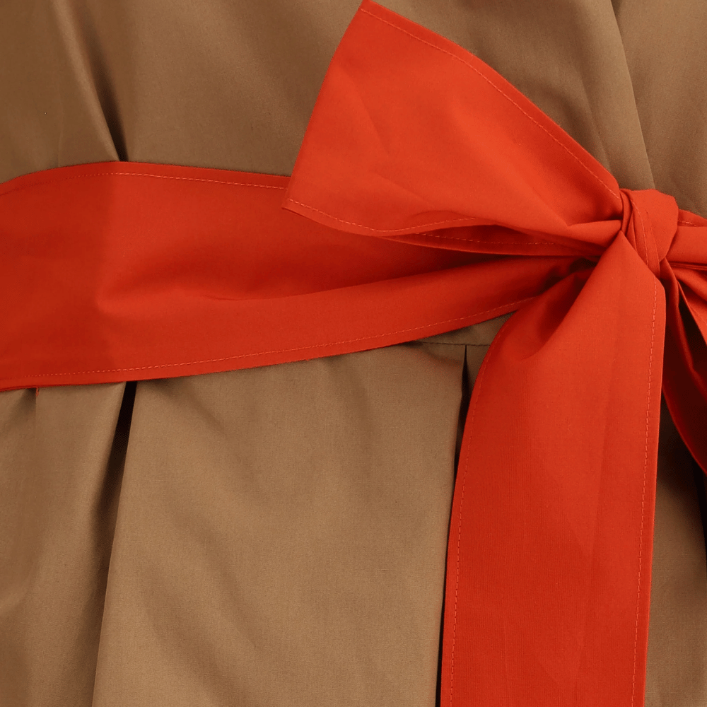 Sara Roka Elenat Dress in Caffe Latte and Red – International designer fashion boutique Australia Riada Concept Woollahra