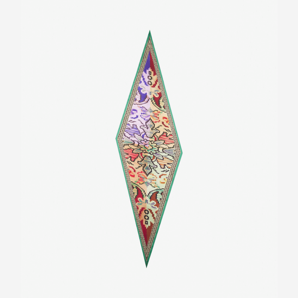 Pierre-Louis Mascia Aloeuw Silk Scarf in Multicolour Geometric Mosaic Print (65x120cm) Shop PIERRE LOUIS MASCIA designer fashion online or in-store at Riada Concept, Sydney’s high-end fashion boutique in Australia.