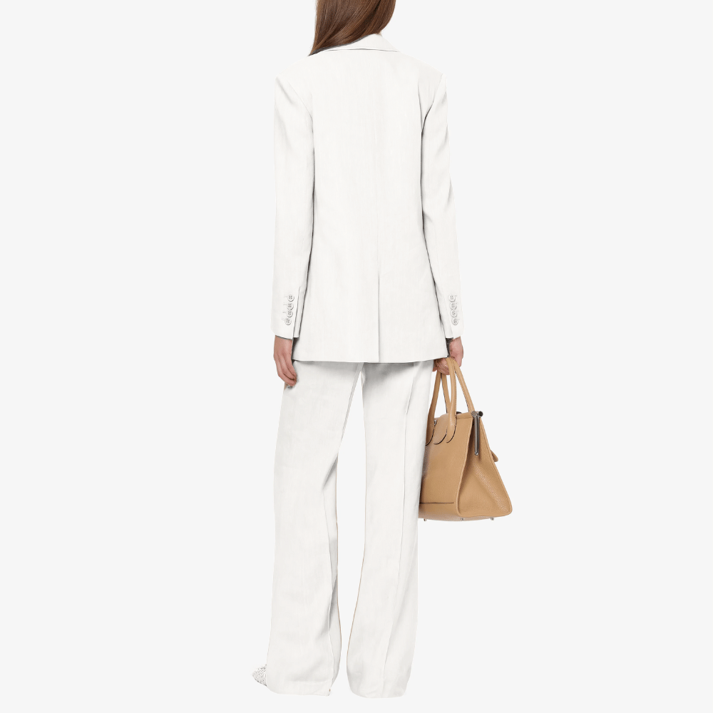 Alberta Ferretti Wide-Leg Tailored Trousers in White Alberta Ferretti Australia Stockist Australia Online Riada Concept Luxury Fashion Boutique