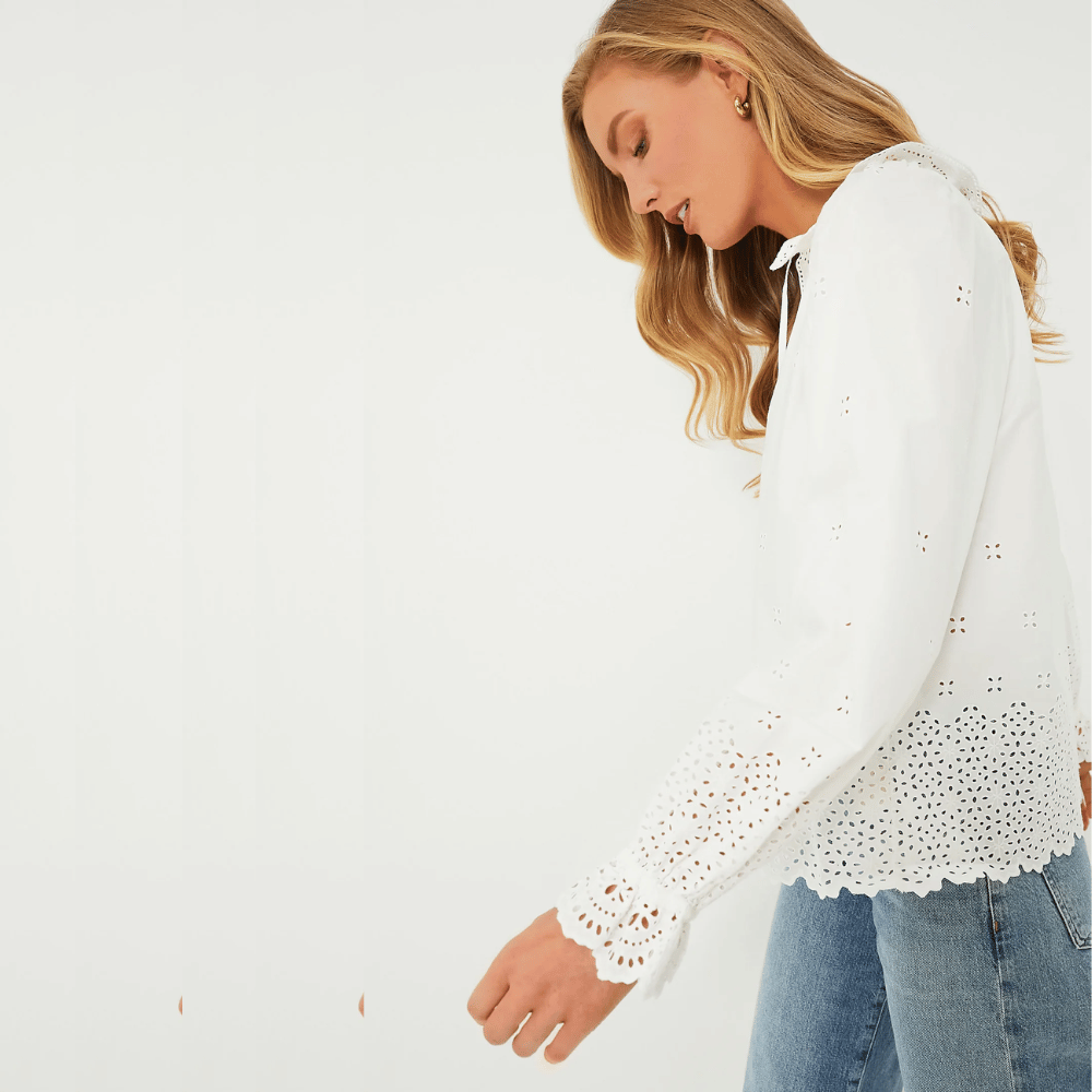 Ulla Johnson Alora Long Sleeve Cotton Blouse in Cowrie ULLA JOHNSON Designer fashion shop online and in store High End fashion boutique Sydney Australia Riada Concept