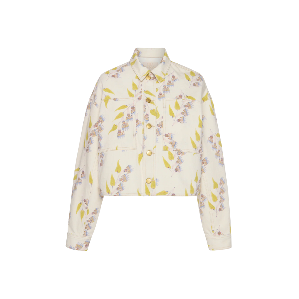 Ulla Johnson Bobbi Cropped Jacket in Infinite Flower – luxury cotton floral denim jacket Australia Available instore and online at Riada Concept, Woollahra — Sydney’s destination for a curated selection of international luxury brands