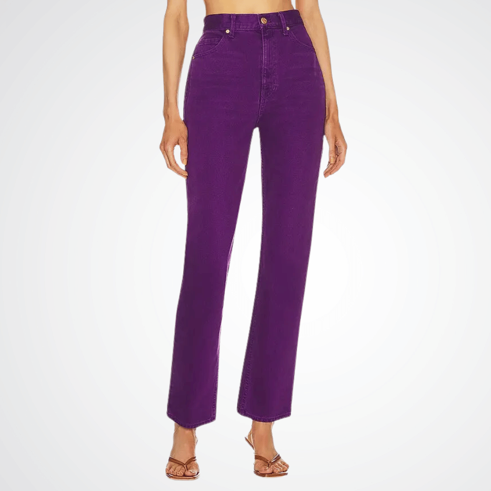 Ulla Johnson Agnes High Rise Straight Leg Jean in Purple Cassis Wash ULLA JOHNSON Designer fashion shop online and in store High End fashion boutique Sydney Australia Riada Concept