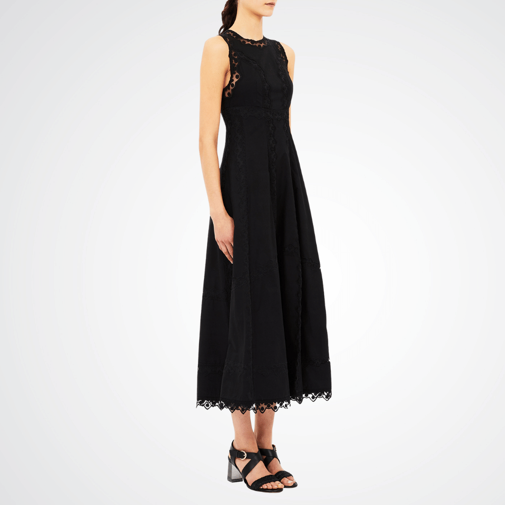 Ulla Johnson Anela Sleeveless Midi Dress in Black ULLA JOHNSON Designer fashion shop online and in store High End fashion boutique Sydney Australia Riada Concept